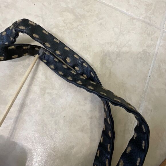 Vintage The Sak Elliot Lucca Black Leather/PVC Purse Thick contrasting trim 80’s - Picture 15 of 15